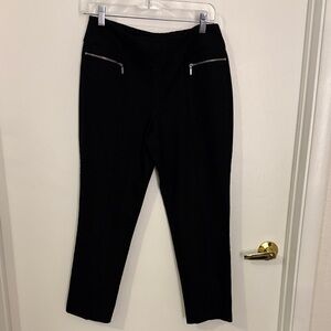 Chico's Elegant Black Trousers with Zipper Accents
